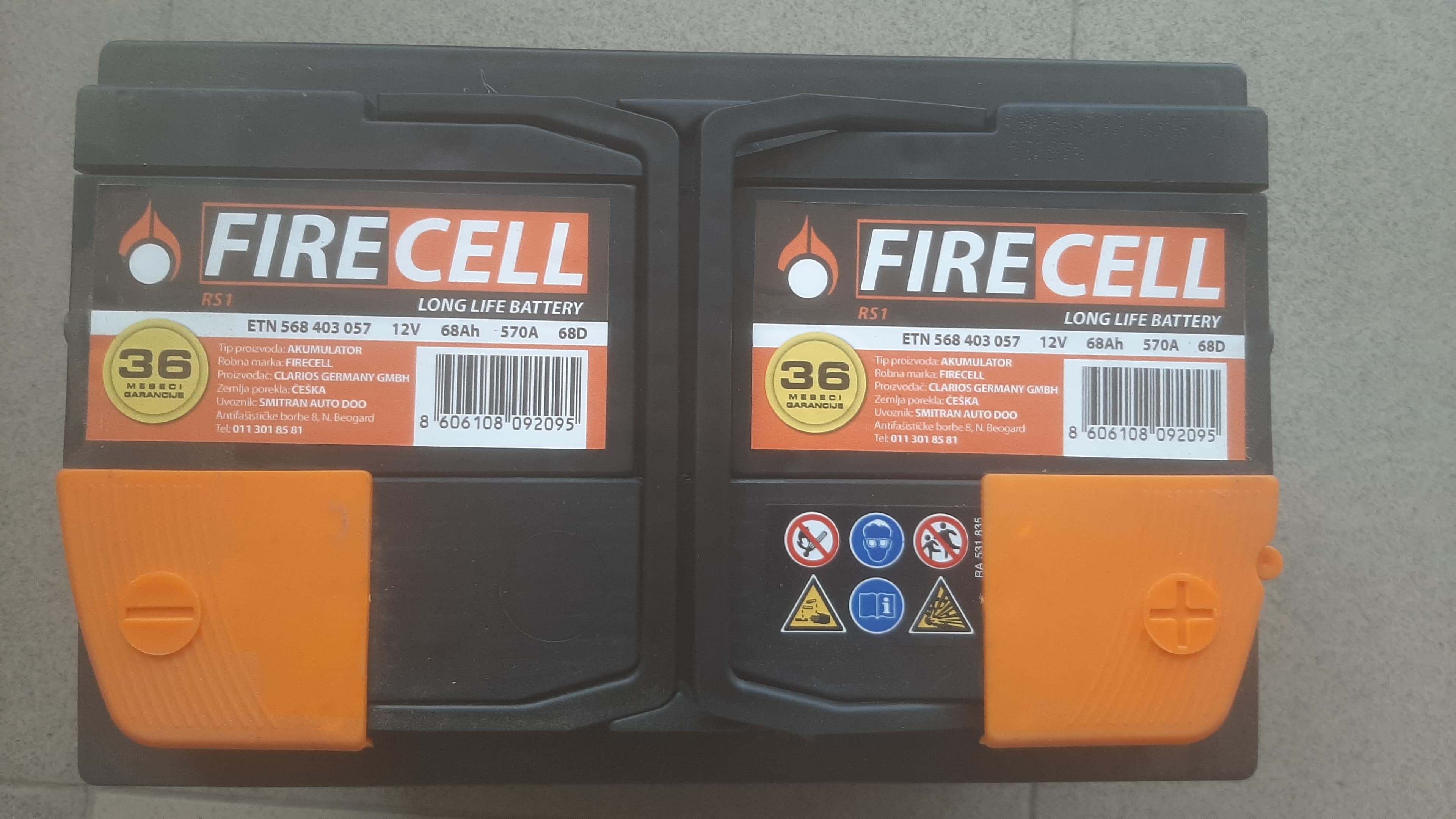 AKUM 12V 68AH D+ FIRECELL RS1